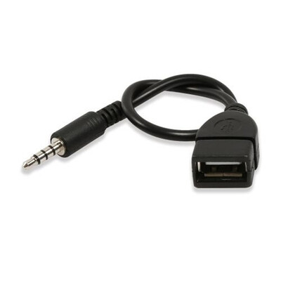 

USB Female to AUX 35mm Male Jack Plug Audio Data Charge Cable
