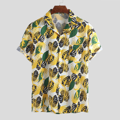 

Tailored Mens Multi Color Lump Chest Pocket Short Sleeve Round Hem Loose Shirts Blouse