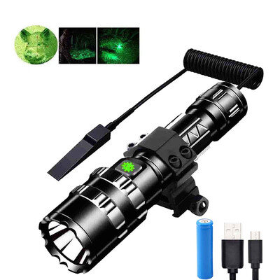 

Diamond Shining Waterproof hunting rechargeable flashlight 5 files 15887