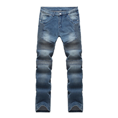

Tailored Mens Fashion Skinny Jeans Distressed Slim Elastic Jeans Denim Biker Jeans -5XL