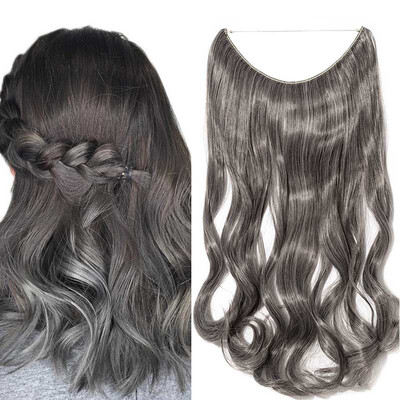 

Miracle Translucent Invisible Wire Fish Line on Clip in Hair Extensions 20-24 Inch Straight Wavy Curly Synthetic Hairpieces