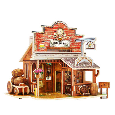 

3D Jigsaw Puzzle Wooden Toys Childrens Educational Wooden Chalets