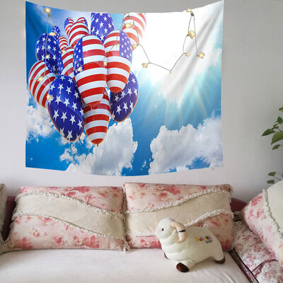 

Toponeto Independence Day Print Family Tapestry Light String Combination Wall Decoration