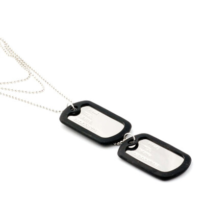 

Personalized ID Army Tags Necklace Engraved Stainless Steel Dog-Tag Engraved Dog Tag Name Pendant Men Jewelry