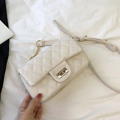 

Small fragrance rhombic embroidered line bag female 2019 new wave Korean version of the wild single shoulder slung fashion chain small square bag