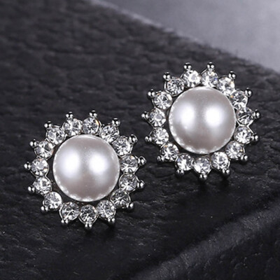 

Fashion Jewelry New Brand Design Silver Color Imitation Pearl Stud Earrings For Women New Accessories Wholesale Earrings