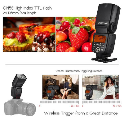 

YONGNUO YN565EX III Wireless TTL Slave Flash Speedlite GN58 High Speed Recycling System Supports USB Firmware Upgrade for Canon DS
