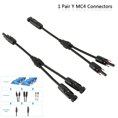 

1 Pair MC4 Branch Y Adapter Connectors MMF&FFM For Solar Panels Cable