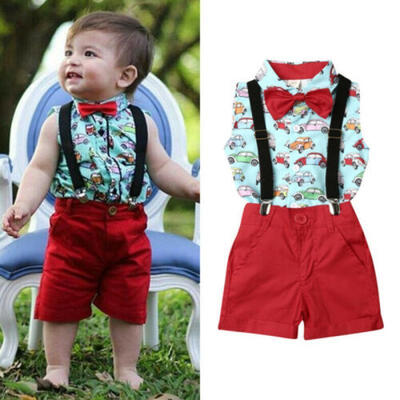 

US Baby Kids Boy Wedding Formal Suit Bowtie Shirt Pants Gentleman Tuxedo Outfits