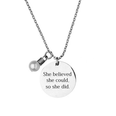 

New Unicorn She Believed She Could So She Did You are Braver Pendent Necklace