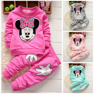 

Kids Baby Girls Minnie Tops T-shirtPants 2pcs Outfits Set Tracksuit Clothes