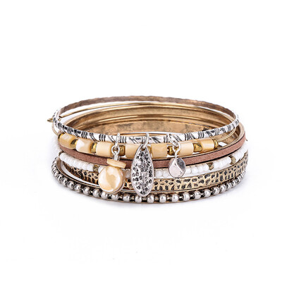 

Women Multi-Layered Bracelet Girls Alloy Bangle Retro Hand Chain Hand Ornament Alloy Wristband