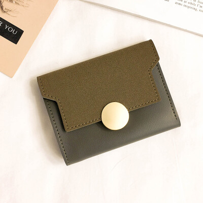 

Short frosted wallet female Korean ins personality folding wallet ladies coin purse simple wallet