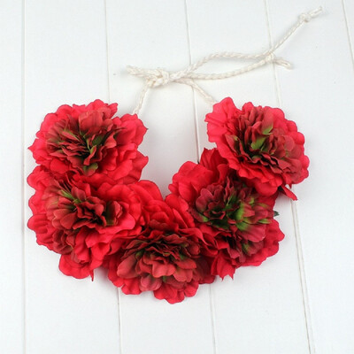 

〖Follure〗Big Flower Boho Wreath Crown Wedding Headband Floral Garland Hair Tied band
