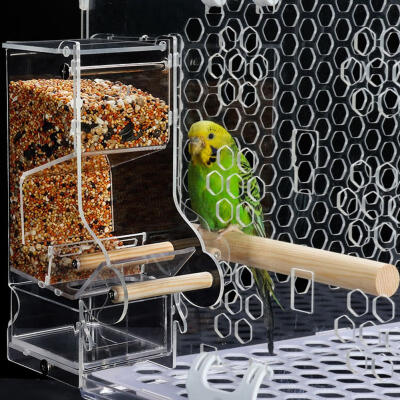 

Greensen Automatic Bird Feeder Food Feeding Parrot Pet Dispenser Cage with Double Rod