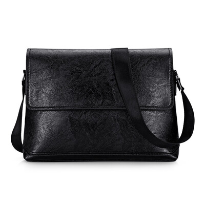 

Large Capacity Solid Color PU Leather Crossbody Shoulder Bag for Men