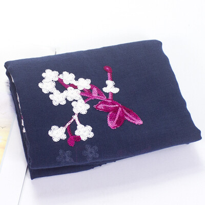 

2018 early spring new wild scarf retro embroidery national wind scarf wholesale cotton&linen embroidery scarf spot