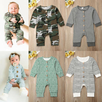 

Cotton Newborn Baby Boy Girl Long Sleeve Romper Bodysuit Jumpsuit Clothes Outfit