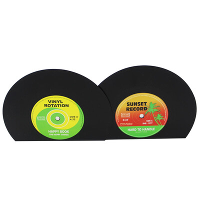 

2PcsSet New Arrivals Retro Record Bookends Plastic Bookends Desk Organizer Desktop School Office Accessories Book Holder