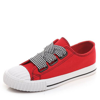 

2019 Little white shoes female summer new bow ribbon canvas shoes casual shoes Harajuku women sneakers shoes zapatos de mujer H6