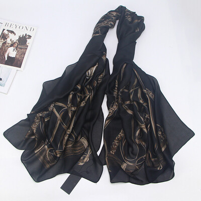 

Spring&summer new European&American chain ladies silk silk scarf sunscreen beach towel shawl SK022