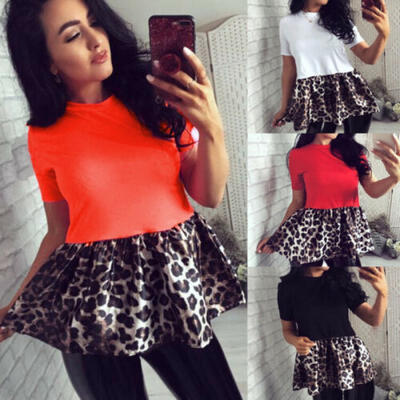 

Women Summer Tulle Ruffle Short Sleeve T Shirt Ladies Loose Casual Blouse Top UK