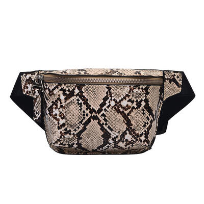 

Snake Print Shoulder Waist Handbags Unisex Leather Fanny Packs Chest Bags