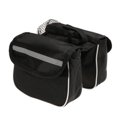 

Bicycle Bike Cycling Front Frame Tube Handlebar Pannier Double Pouch Phone