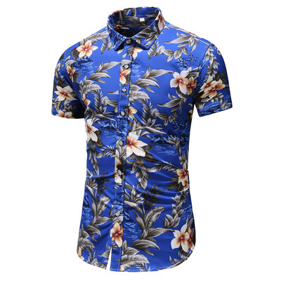 

Tailored Mens Summer New Fashion Business Leisure Short-sleeved Plus Size Printing Shirt