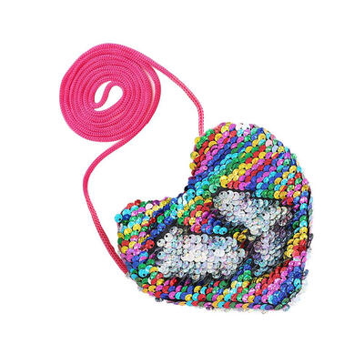 

Sweet Baby Heart Shoulder Handbags Kids Girls Sequins Glitter Crossbody Bag