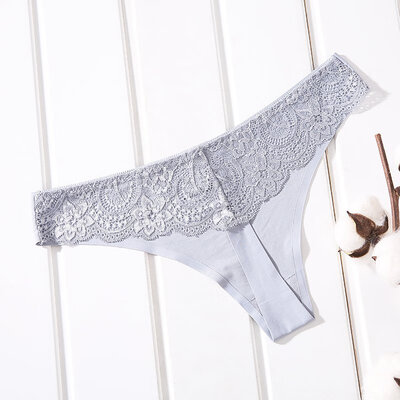 

New Women Briefs Ladies Large Size Stretch Lace Hollow One-piece Seamless Thong Ice Silk T Underwear Sexy Breathable Pants