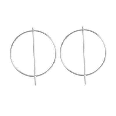

Trendy New Gold Sliver Color Punk Circle Stud Earrings For Woman Statement Creative earring Fashion Women Ear Jewelry Brincos
