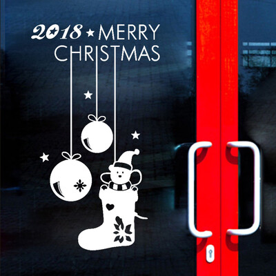 

〖Follure〗Happy New Year 2018 Merry Christmas Wall Sticker Home Shop Windows Decals Decor