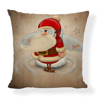

New Christmas Pillow Case Santa Cotton Linen Sofa Throw Cushion Cover Home Decor