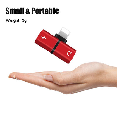 

Headphone 2 in 1 Lightning Adapter Splitter iPhone 8 7 X 8Plus 7Plus iPad Double Ports for Dual Lightning Audio Charge