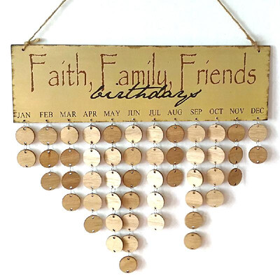 

Wooden Calendar Board Sign Family Celebration&Birthday Reminder DIY Wooden Craft for Home Decoration
