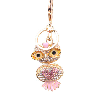 

Creative Cute Owl Crystal Keychain Bag Accessories Pendant Diamond Customized Foreign Trade Hot Sale