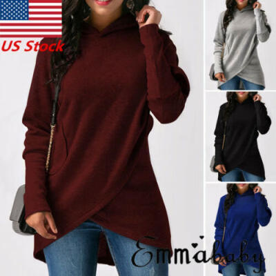 

Women Long Sleeve Hoodie Sweatshirt Sweater Hooded Jumper Coat Pullover Tops USA