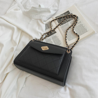 

Qiao Bani 2019 new European&American style fashion simple solid color chain bag wild temperament single shoulder diagonal tide handbag