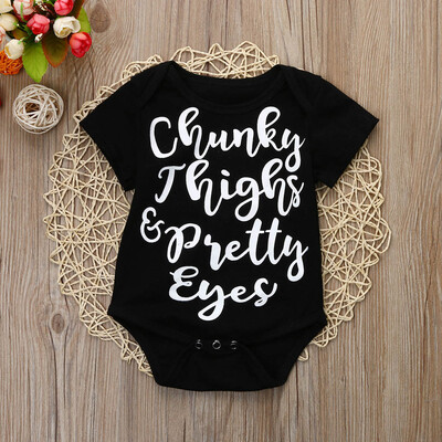 

Newborn Infant Baby Boy Girl Short Sleeve Letter Romper Jumpsuit Outfits Clothes