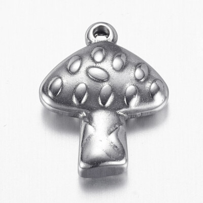 

304 Stainless Steel Pendants Mushroom Stainless Steel Color 165x13x35mm Hole 1mm