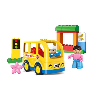

22PCS City Series Large Bus Building Blocks Educational Stacking Toy Set For Toddler