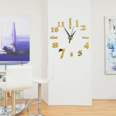 

DIY Digit Acrylic Mirror Wall Clock Stickers Home Decor