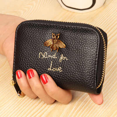 

The first layer of leather organ card bag ladies leather card holder coin purse multi-card card package zipper small wallet card sets