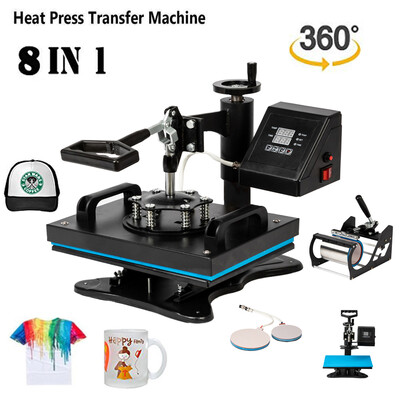 

Ktaxon 8 in 1 Swing Away Heat Press Machine Multifunction Digital Sublimation Transfer Machine for T-Shirt Plate Mug Hat Cup