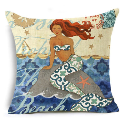 

Cute Ocean Animal Pillow Case Sofa Car Waist Throw Cushion Cover Home Decoration