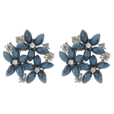

Fashion Women Crystal Stud Earrings 3 Flower Elegant Stud Earrings