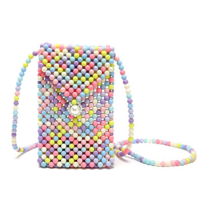 

Multicolor Beads Shoulder Messenger Handbags Women PVC Flap Crossbody Bags