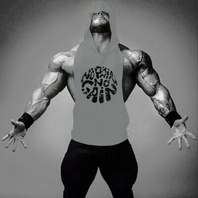 

Hot Men Gym Clothing Bodybuilding Stringer Hoodie Tank Tops Muscle Hooded Shirts
