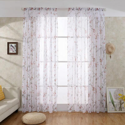 

Peach Blossom Printed Shading Window Curtain Blinds Drapes Purdah Screen